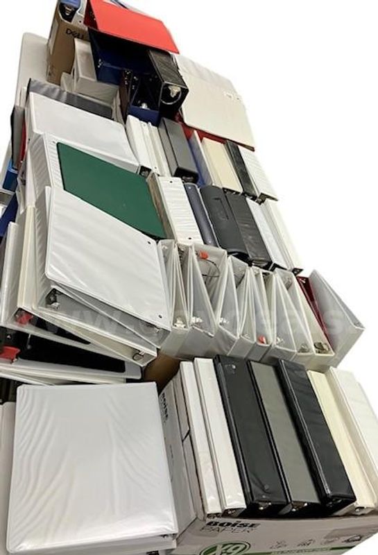 Lot of Approximately (100) 3-Ring Binders.
