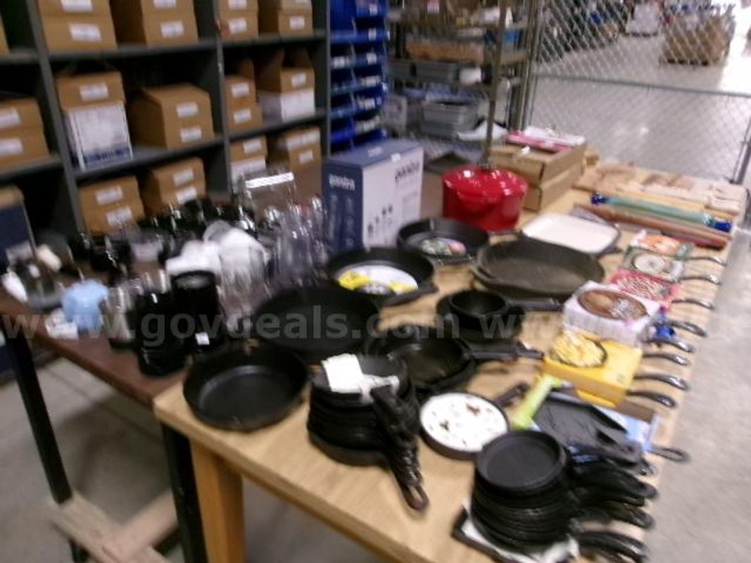 Lot of Various Cast Iron Skillets, Blender/Mixer Items and Utensils.