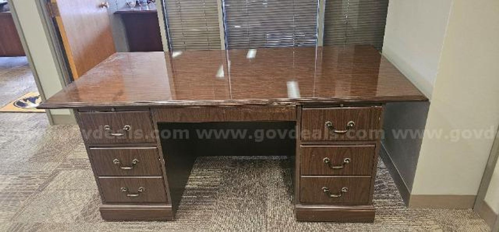 Lot of (1) Executive Wood Desk.
