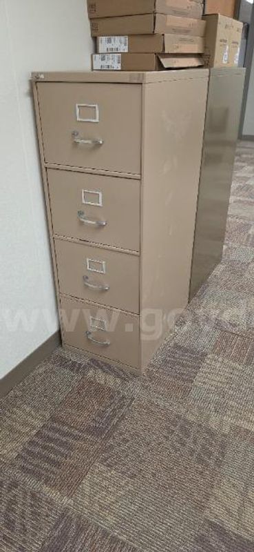 Lot of (2) Metal 4 Drawer Vertical File Cabinets.