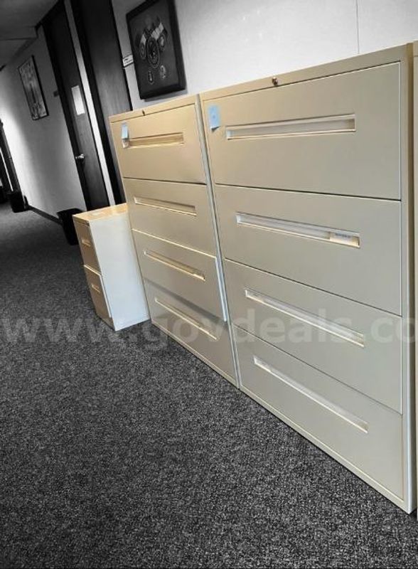 Lot of (5) Metal File Cabinets.