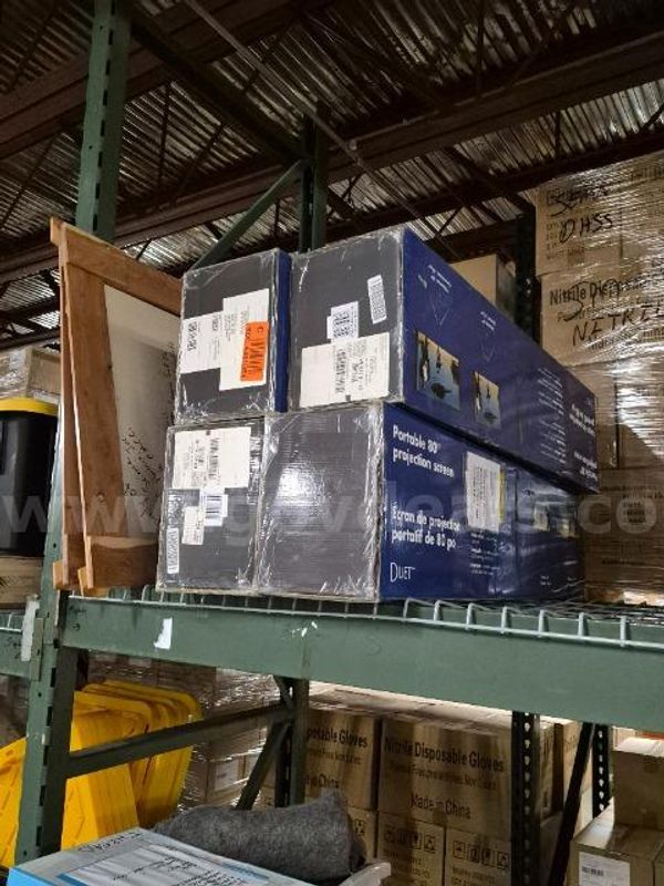 Lot of (4) New Duet 80" Portable Projection Screens.