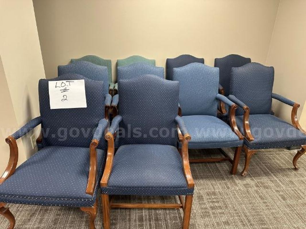 Lot of (10) Side Chairs with Arms.