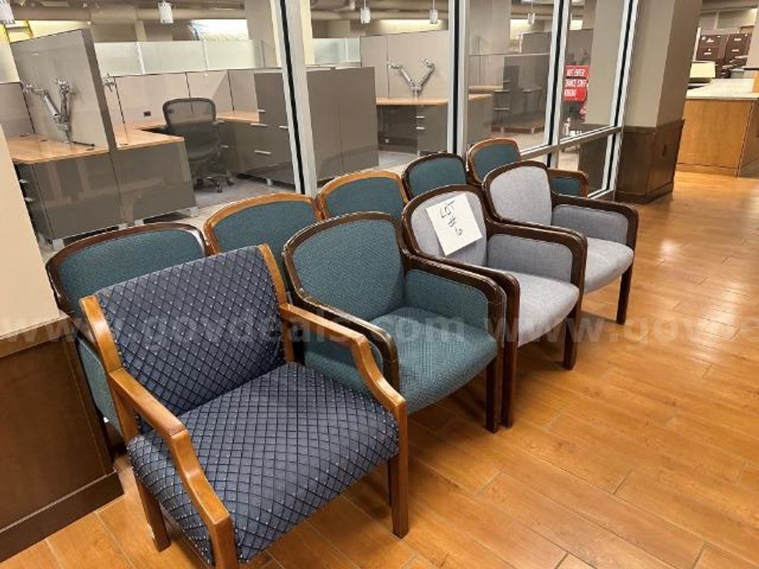 Lot of (9) Side Chairs with Arms.