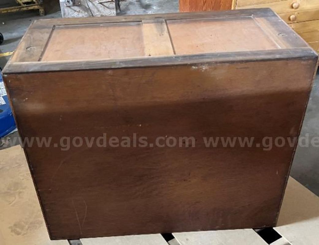Small Wooden Cabinet with Sliding Doors