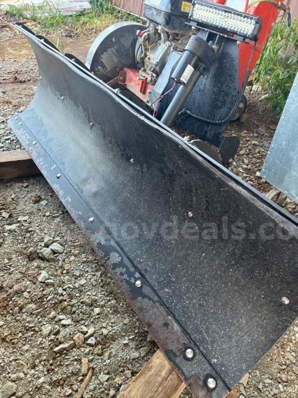 Black UTV Snow Plow with LED Light Strip