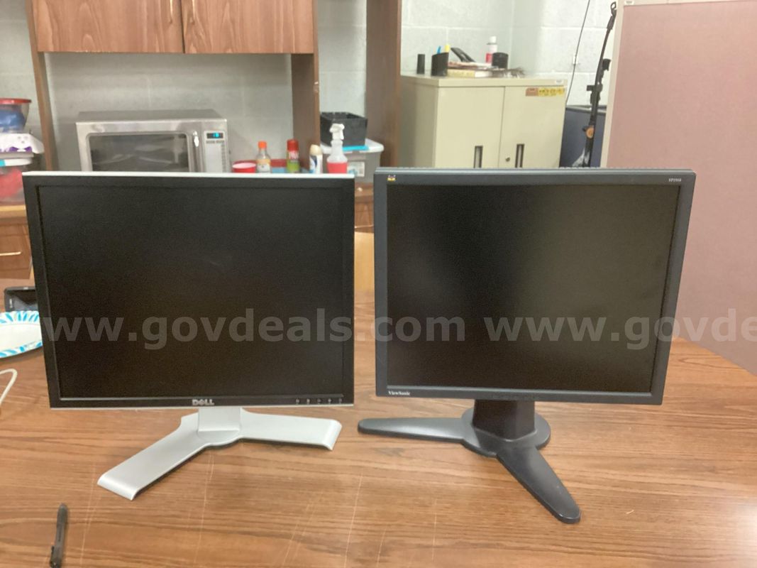 A Lot of two (2) mismatched Dell computer monitors