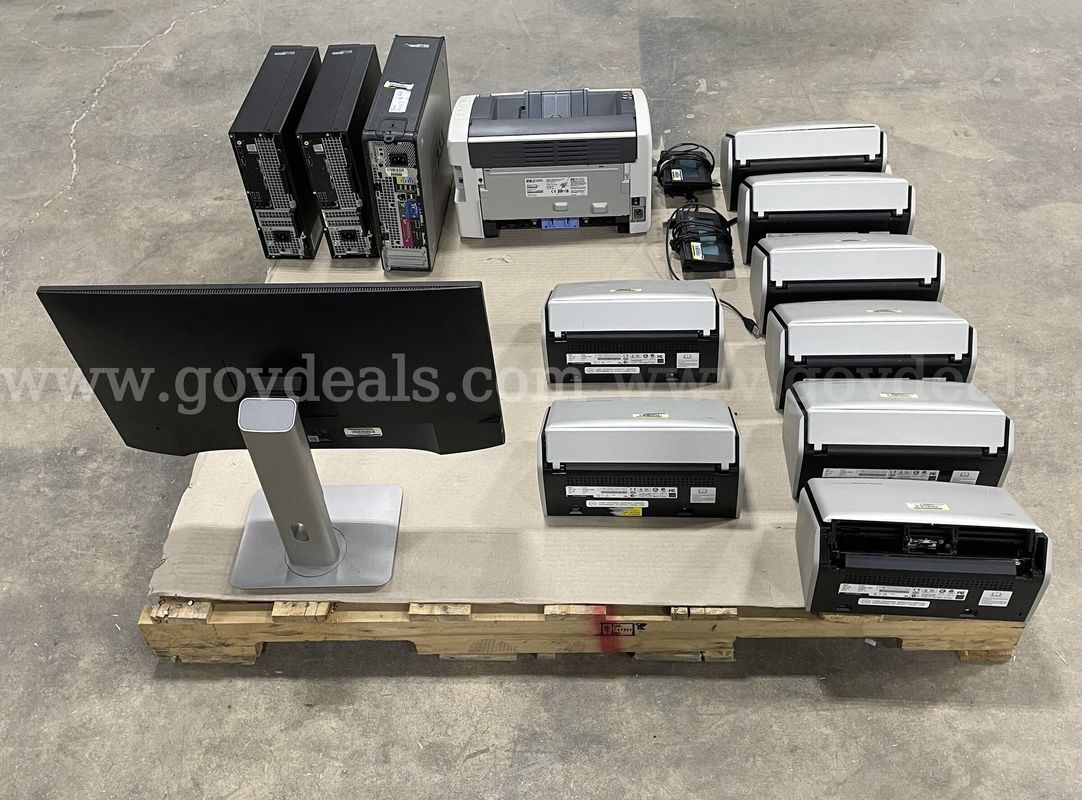 (25 ASSETS) MONITOR, SIGNATURE PADS, SCANNERS, DESKTOPS, LAPTOPS, TABLETS