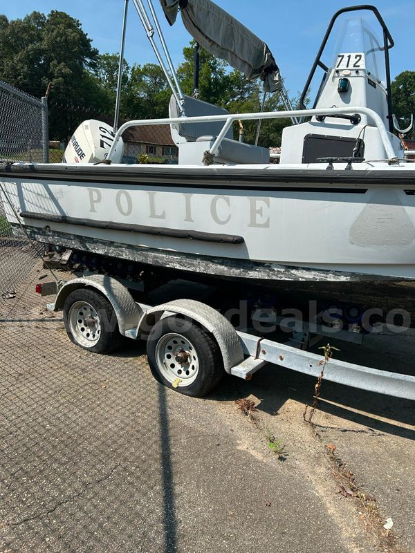BOSTON WHALER BOAT 19' , TRAILER AND MOTOR (SOLD AS IS)
