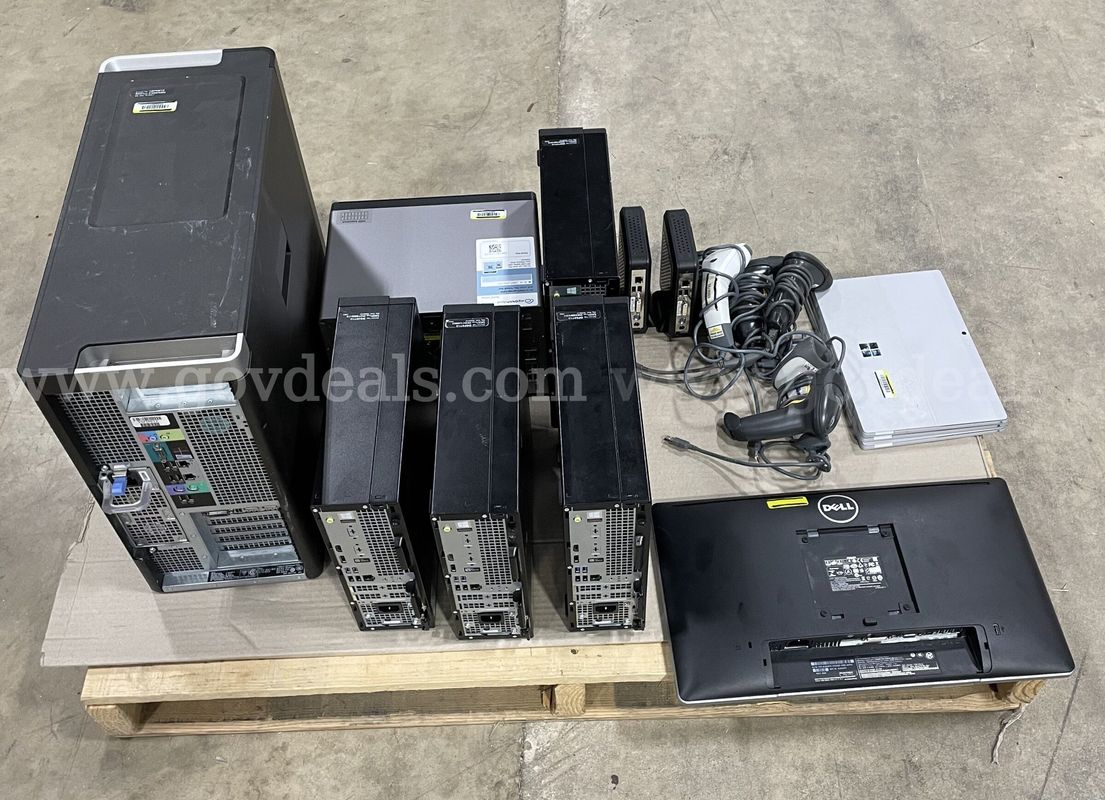 (19 Assets) Tablets, Storage Device, Scanners, Monitor, Desktops, Switch, Client Computers