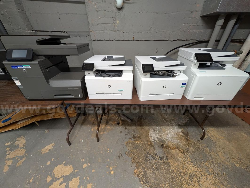 1 HP OfficeJet Pro Printer, 2 HP LaserJet Pro Printers, 1 HP LaserJet Printer