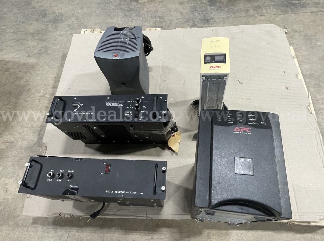 ( 11 ASSETS) POWER SUPPLYS, SPEAKER, TV, KSU/PBX CABINET