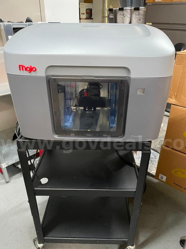 (1) Mojo 3D Printer by Stratasys and (1) Media Cart