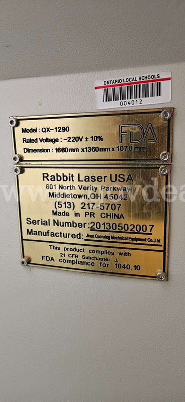 Rabbit Laser QX-1290 Engraving/Cutting Machine with Industrial Chiller