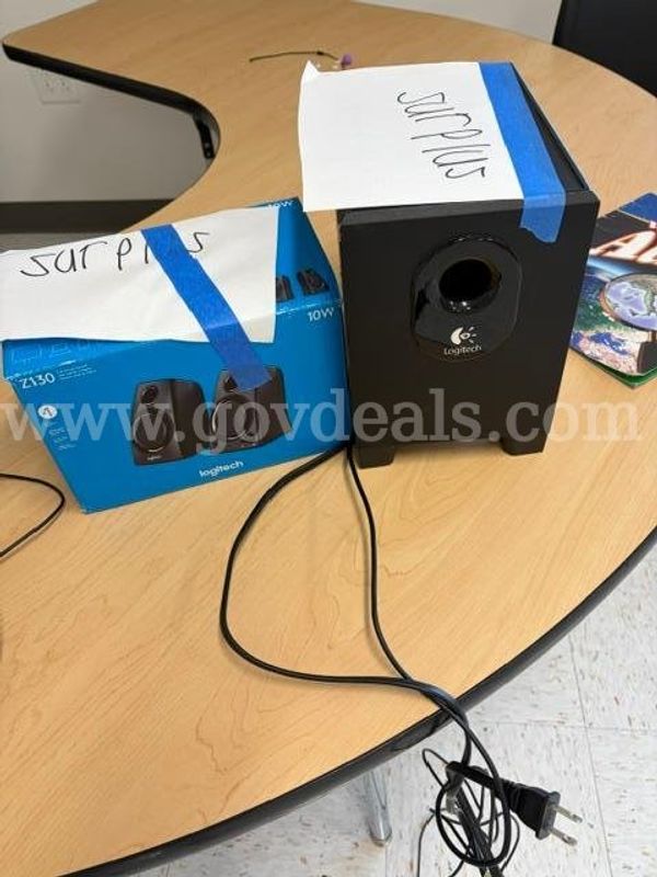 Globe, speakers, iPad holder