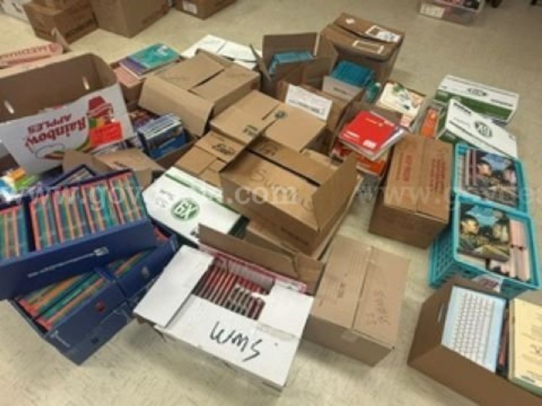 Social studies textbooks, dictionaries, math books, DRA kits