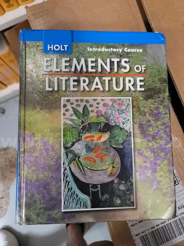 Textbooks including World History, Literature, and Geography