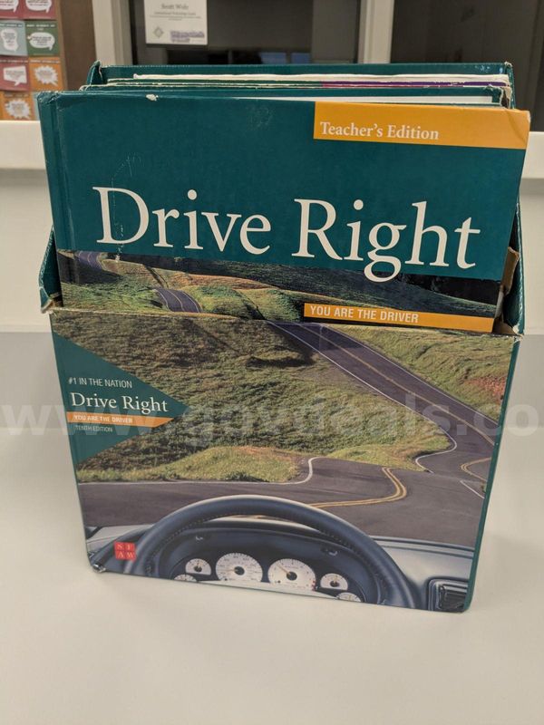 1 lot of Drive Right textbooks, math items, professional development books