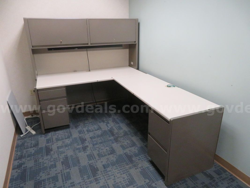 Steelcase L-Shaped Workstation with Hutch