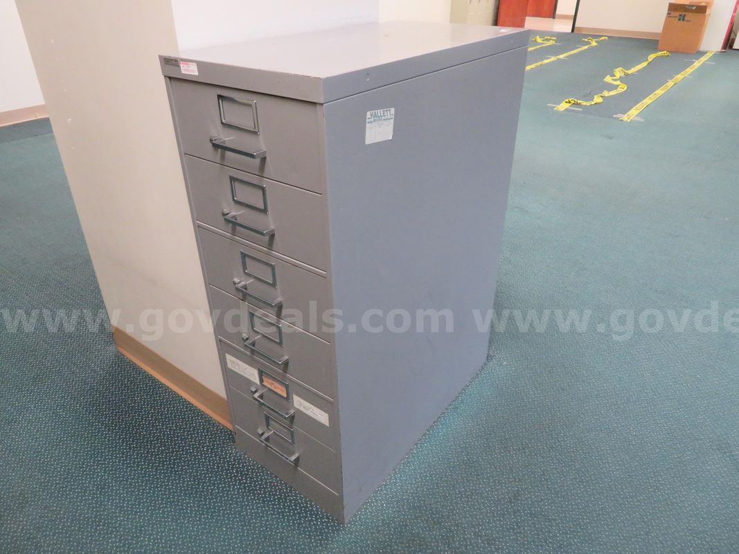 Gray 6-Drawer cabinet (originally for microfiche)
