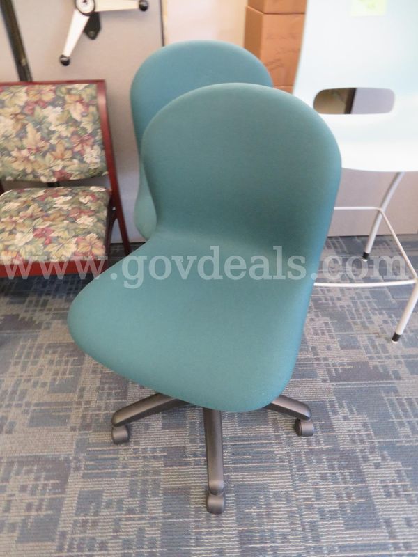Lot of 2 Teal Task Chairs