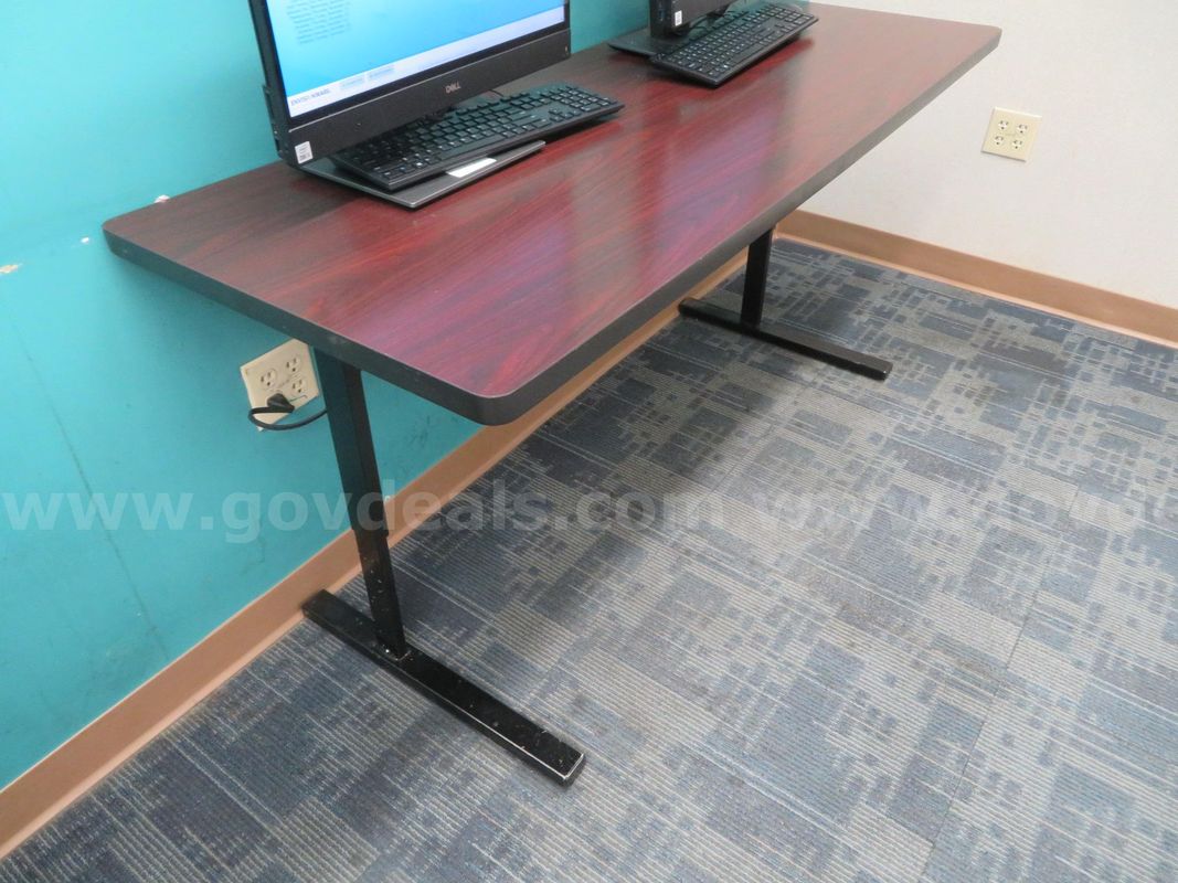 Lot of 3 Wood Laminate Tables with folding legs