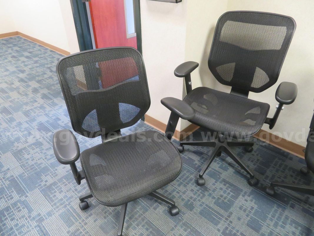 Lot of 2 Black Task Chairs, Mesh