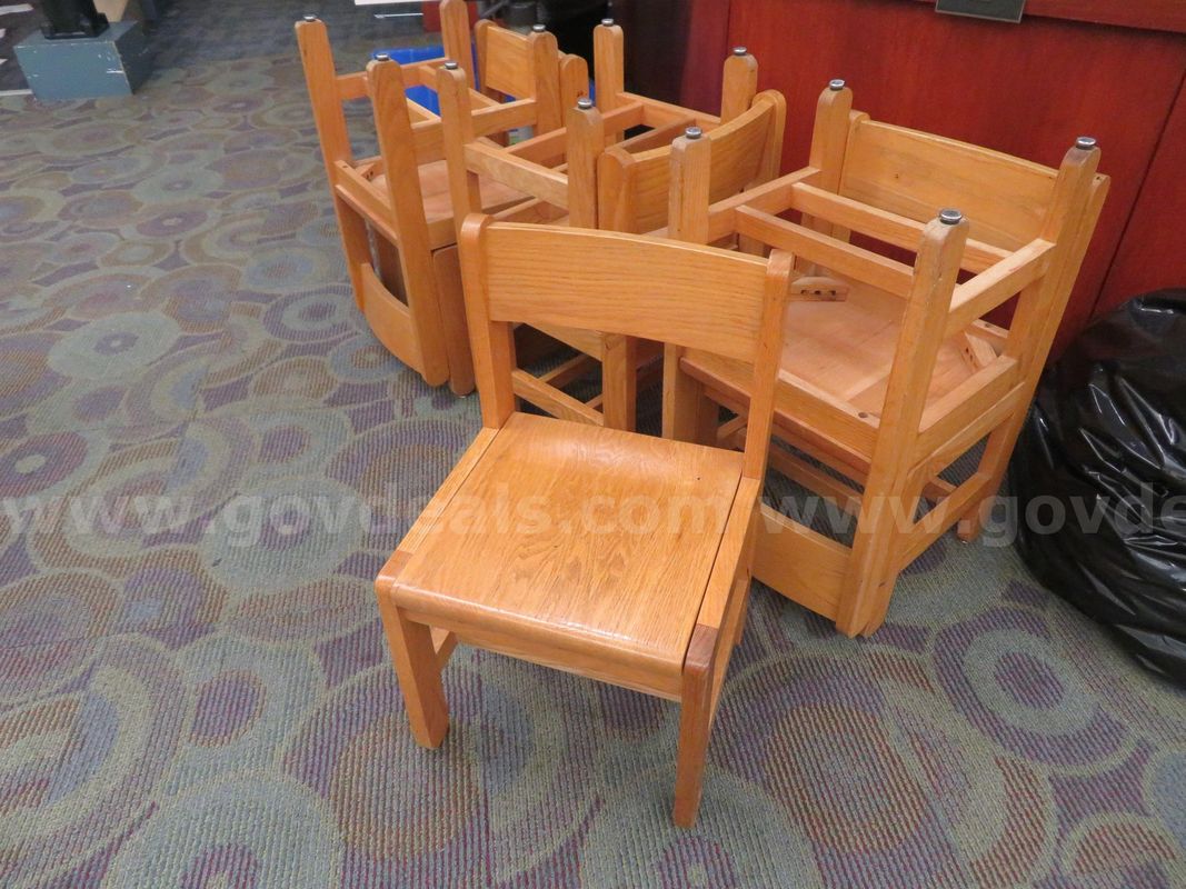 Lot of 7 Children's Wood Chairs