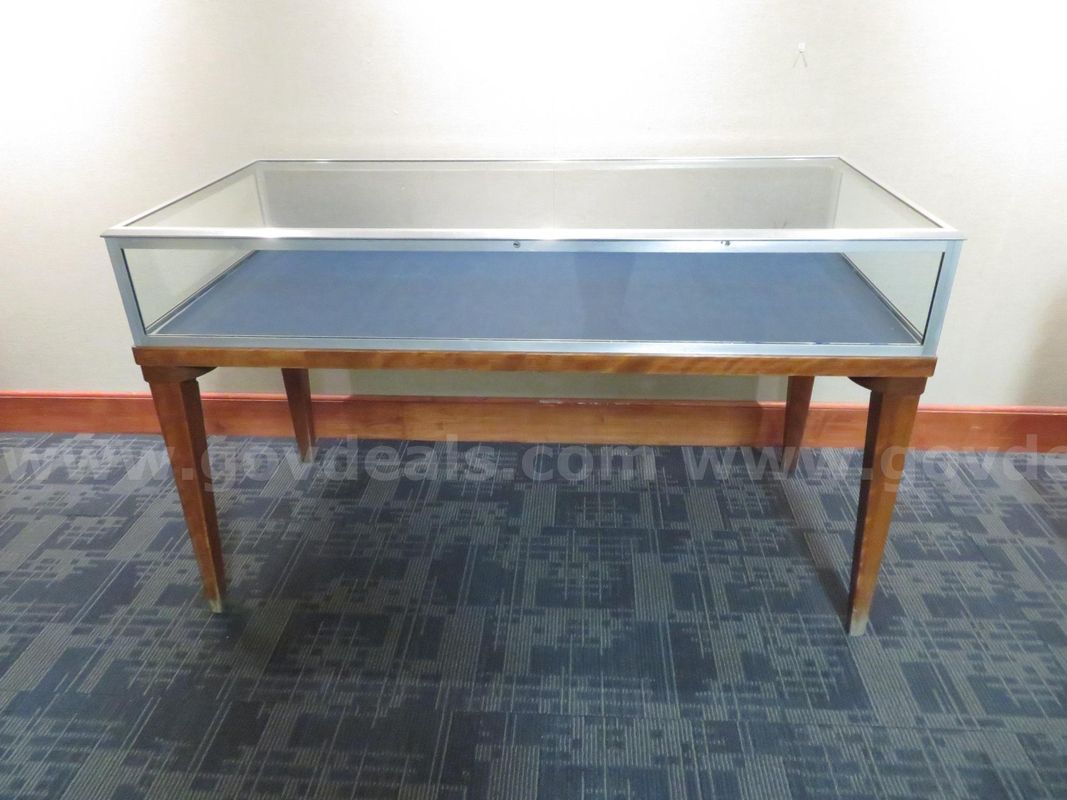 Display Case, Glass on Wood Base