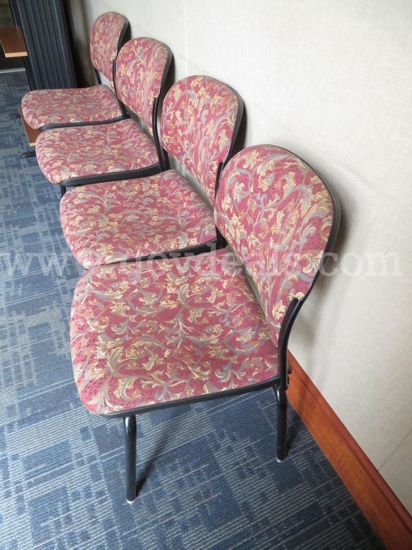 Lot of 16 Black Frame Upholstered Chairs
