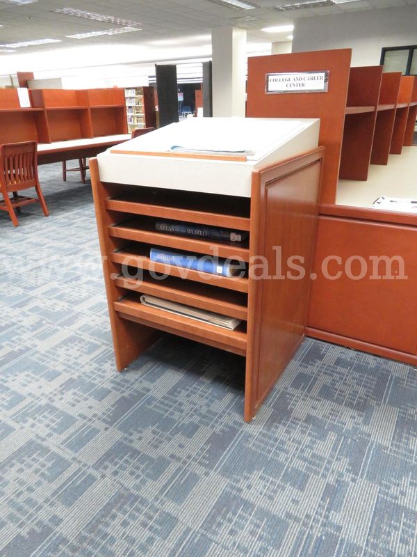 Wood Large Book Display Stand with Laminate Top