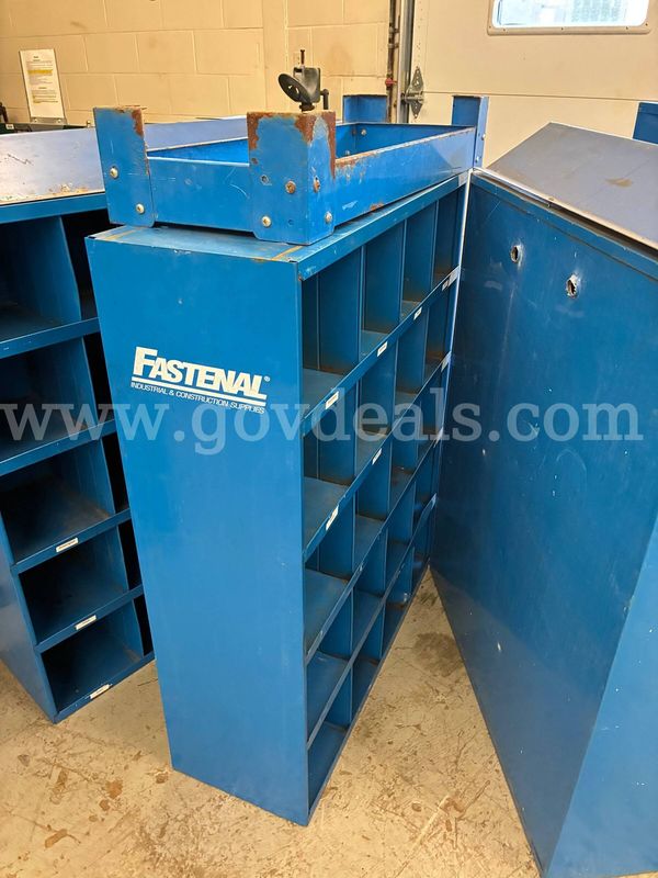 3 different sets of metal shelves