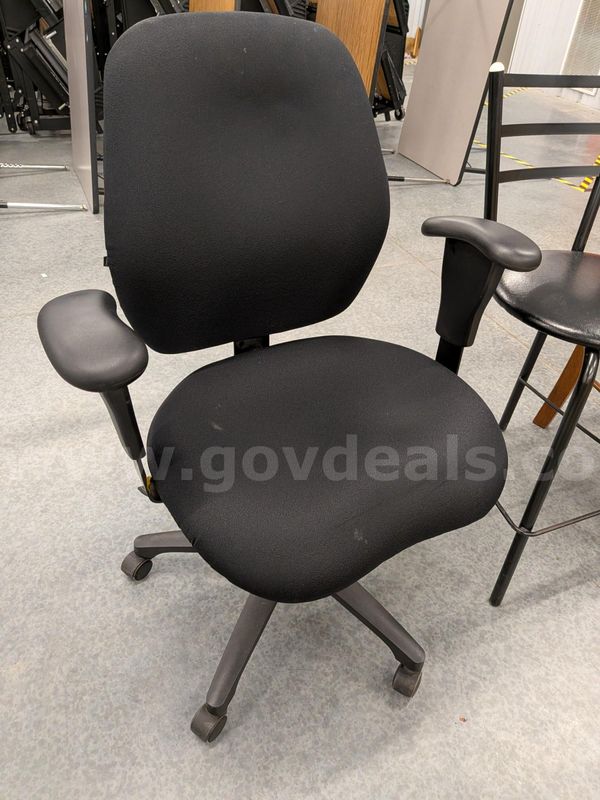 Black Fabric Rolling Office Chair
