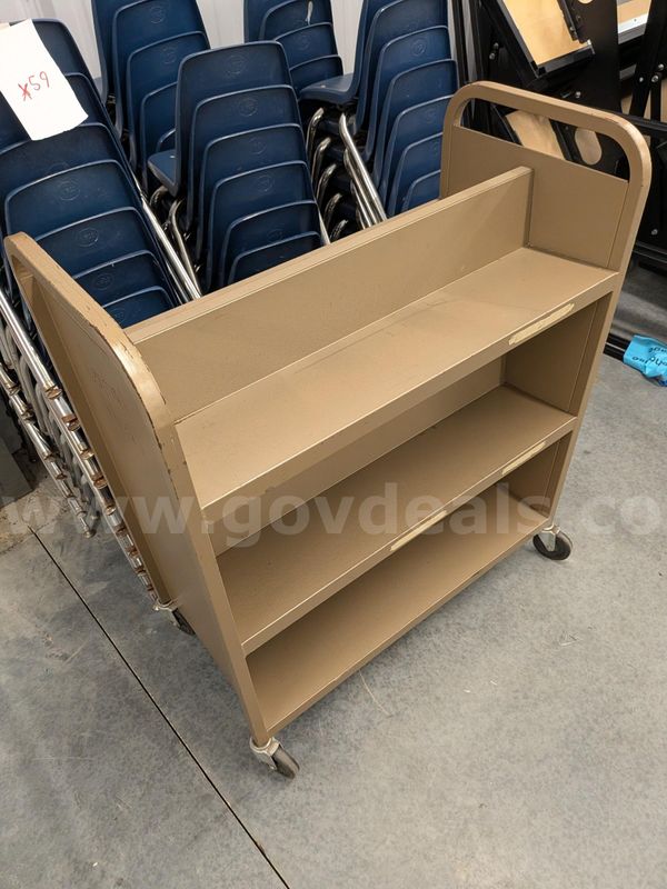 Library Book Cart-Tan