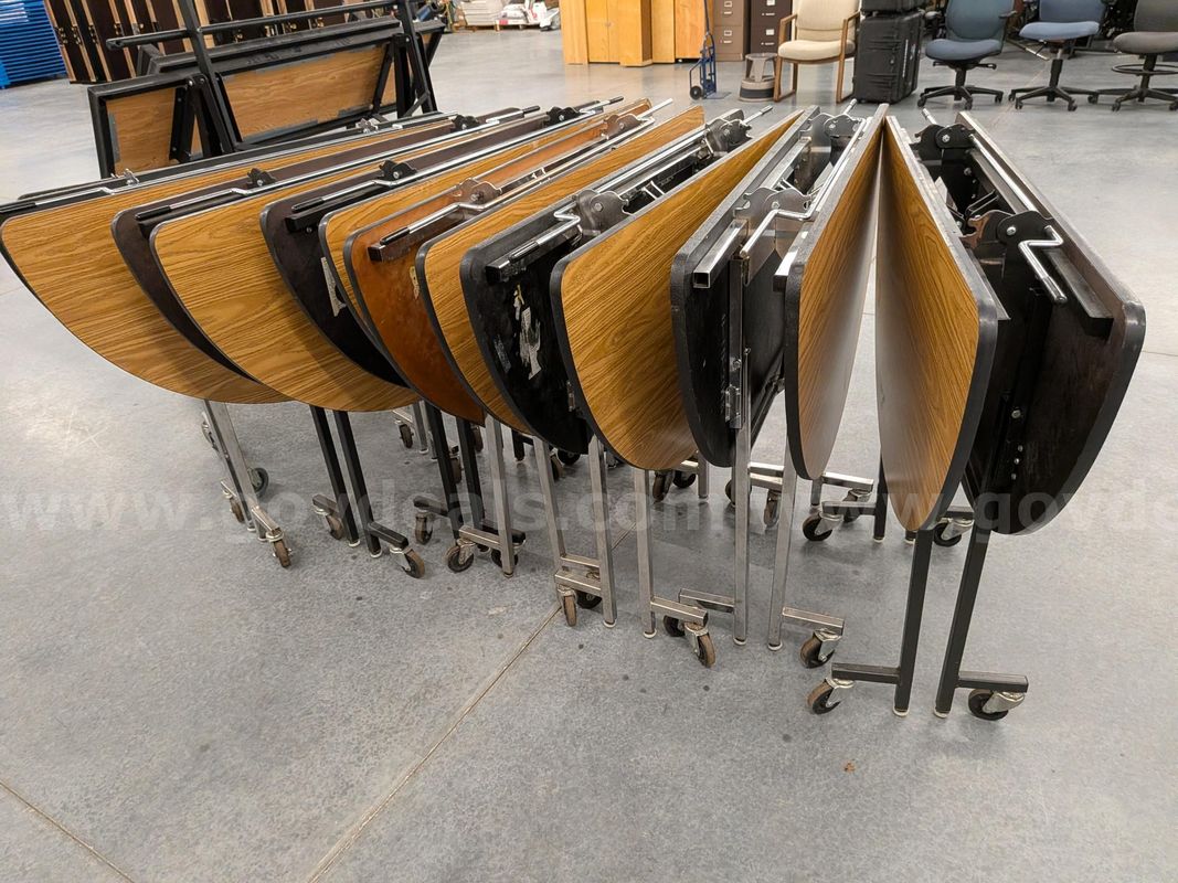 8 rolling folding cafeteria tables