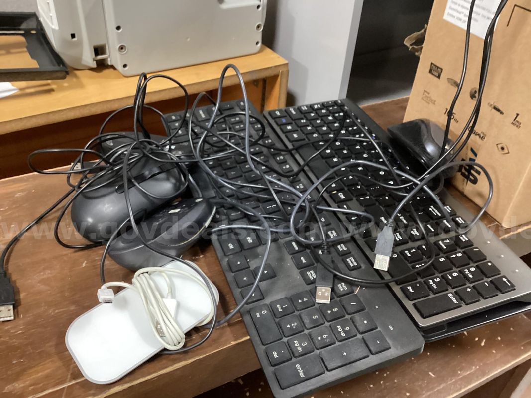 Box of Assorted Keyboards and Mice