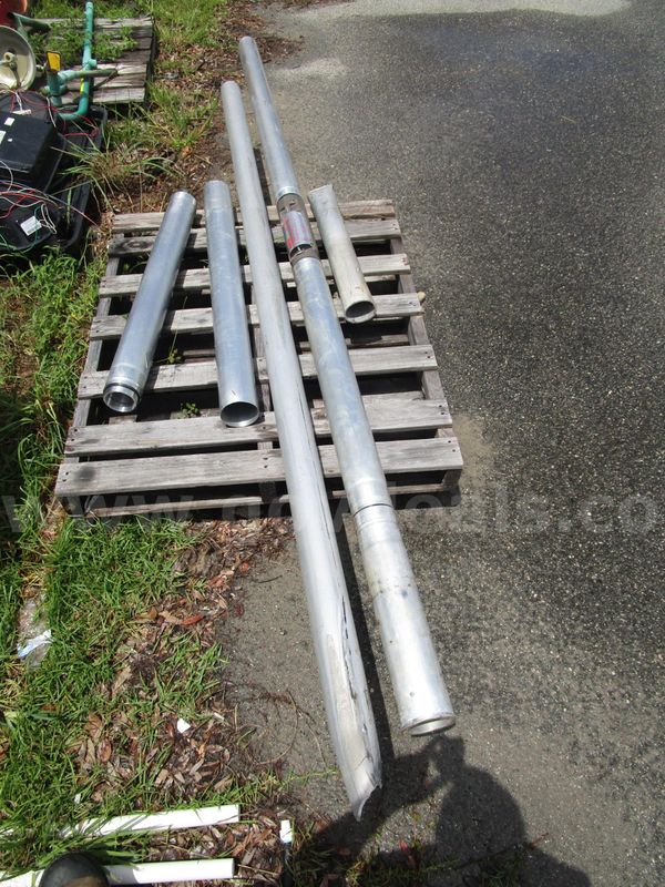 (5) USED ALUMINUM POLES, VARIOUS SIZES