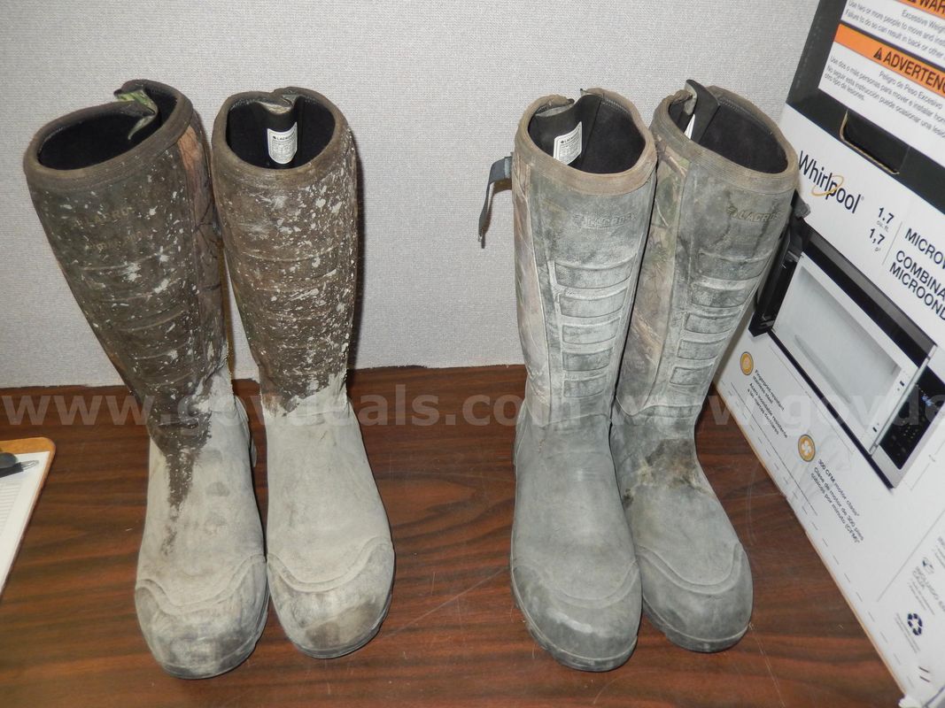 USED (2) PAIR LACROSSE CAMO BOOTS, SIZE 12