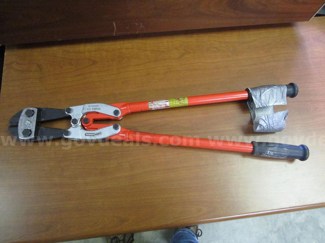(1) USED ORANGE CRESCENT POSER PIVOT NO.1 LARGE BOLT CUTTER