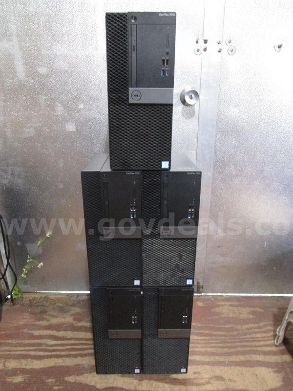 (5) USED DELL OPTIPLEX 7070 TOWERS, i5vPro 9TH GEN