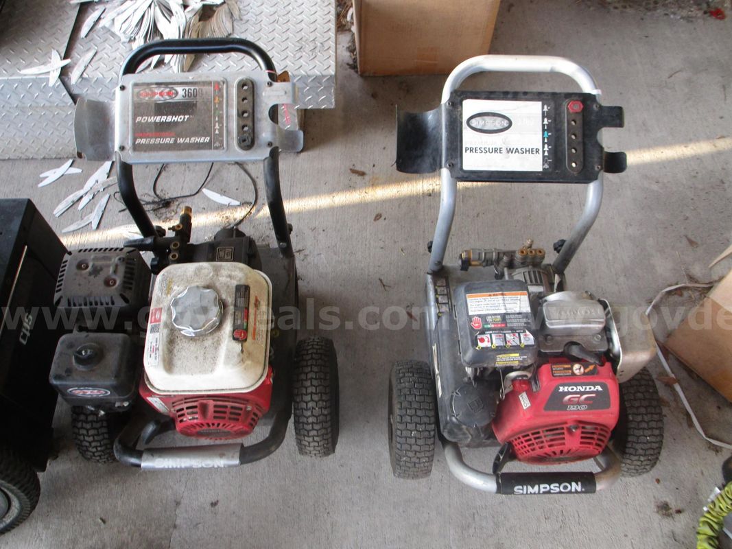 (2) USED SIMPSON PRESSURE WASHERS; PARTS OR REPAIR