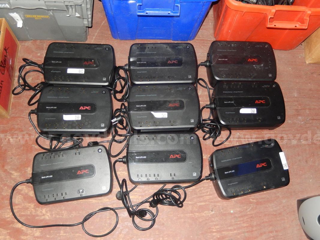Used (9) Apc Back Ups 650, Be650g1