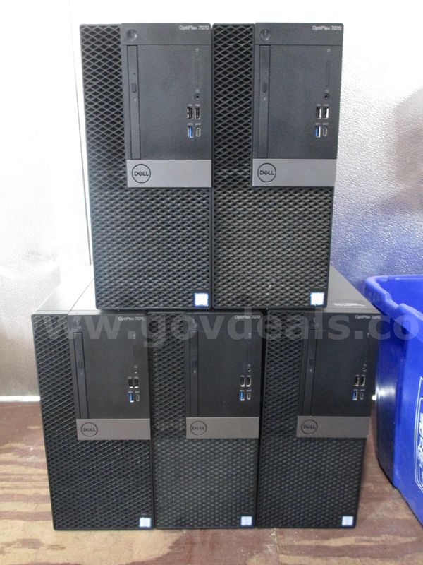 (5) USED DELL OPTIPLEX 7070 TOWERS