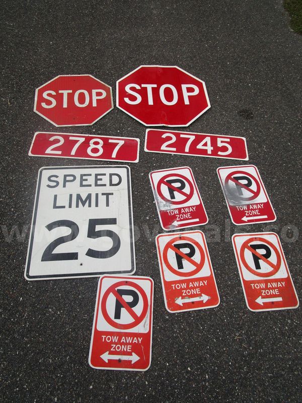 Batch Of (10) Used Road Signs