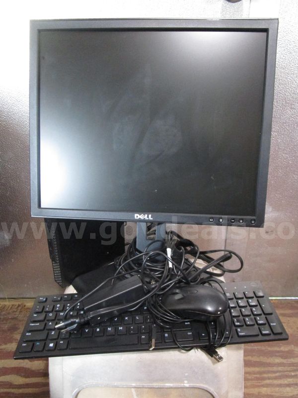USED DELL OFFICE COMPUTER SET: (1) 19" DELL MONITOR; (1) DELL OPTIPLEX MICRO 3060; (1) DELL KEYBOARD; (1) DELL MOUSE