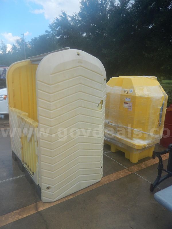 USED (2) YELLOW 55 GALLON DRUM CONTAINERS