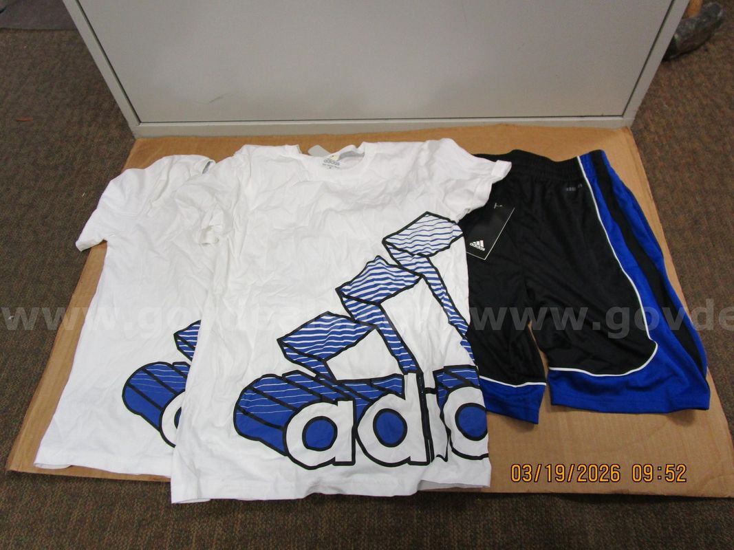 (3) New With Tags Adidas Items: 1-Pair Of Shorts, 2-Shirts