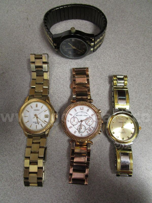 (4) USED WATCHES, VARIOUS BRANDS