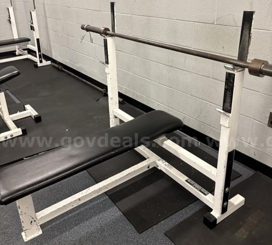 Lot 3 Pro-Elite Strength Systems Olympic Flat Bench Press (quantity of 2)