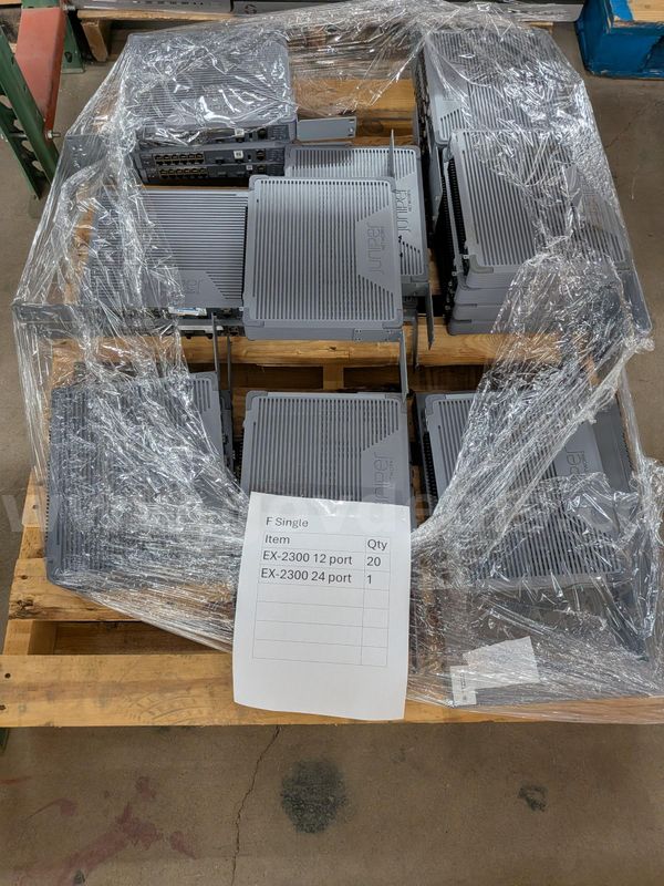 I Pallet Of Used Computer Related Surplus Marked F Single. Sold As Is. Look The Pics Over Carefully.